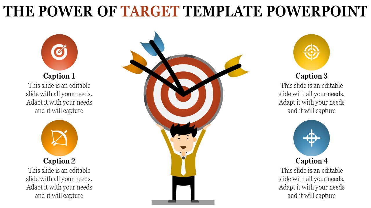 Free - Our Pre Designed Target Template PowerPoint and Google Slides With Icons